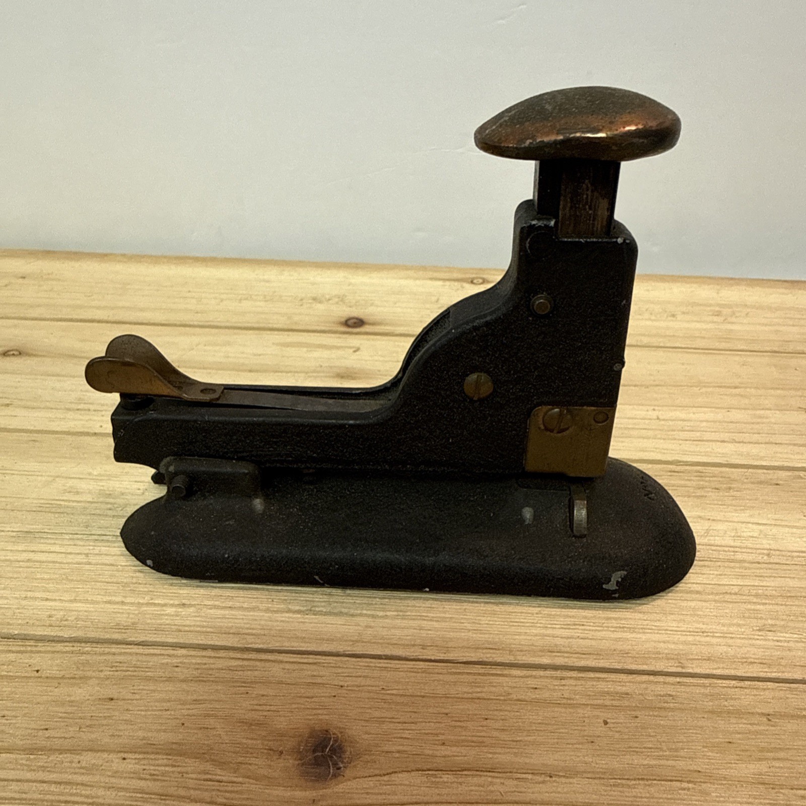 Vintage Hotchkiss Model 5 Stapler Black Early Model Patent Pending FULLY WORKING