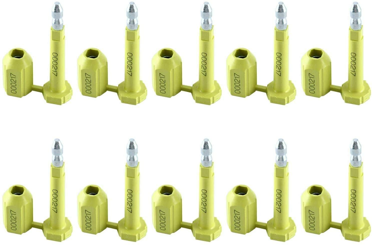 100 PCS Bolt Seal for Cargo Containers and Truck Trailers High Security Yellow