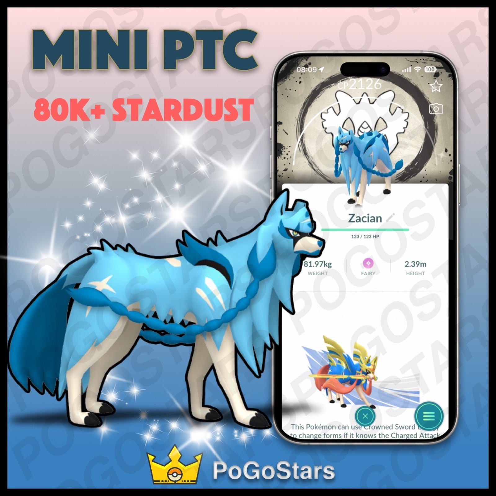 Pokémon PTC Go - Shiny Zacian - GO Fest 2026✨Special Background✨