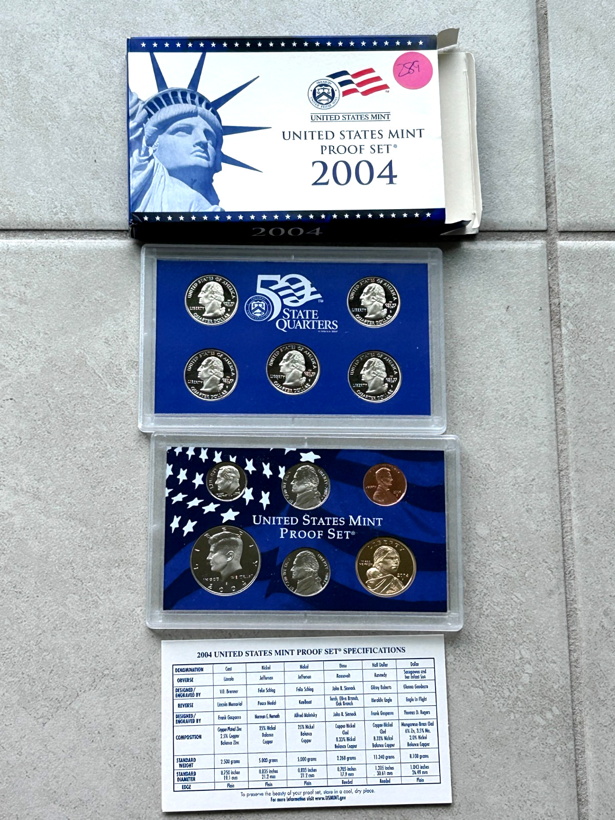 2004 S Clad Proof Set US Mint Original Government Packaging With COA # 289