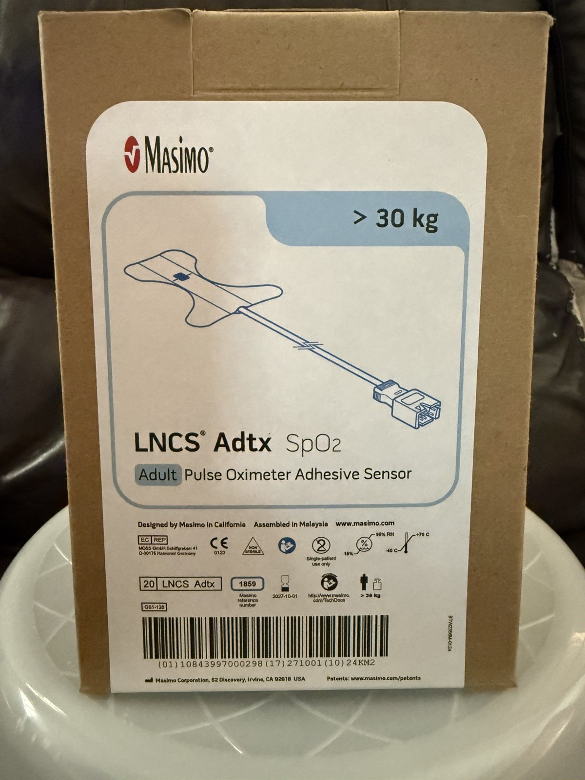 Masimo 1859 Adult Adtx  SpO2 Adhesive Sensor LNCS New Box of 20x