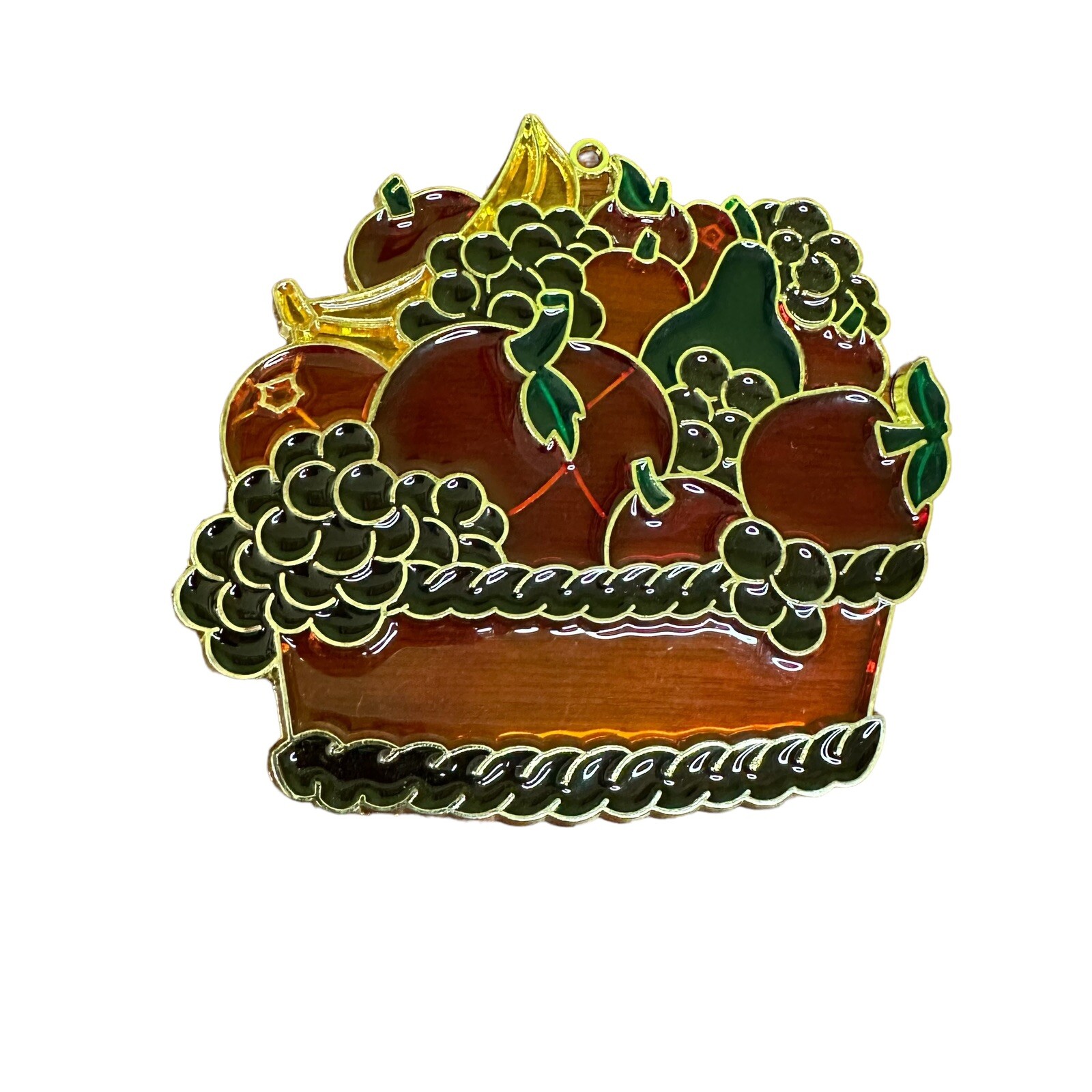 Fruit Basket Sun Catcher Window Decor 4.5”
