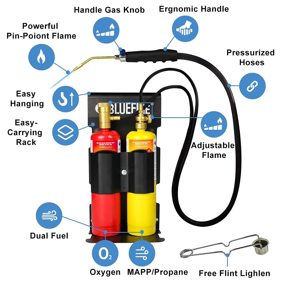 BLUEFIRE Oxypropane Welding Gas Cutting Torch Kit