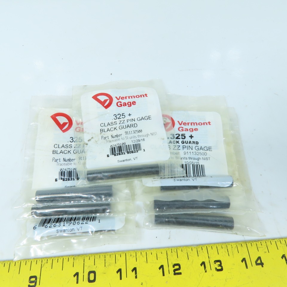 Vermont Gage 911132500 Class ZZ Individual Pin Gage .325"+ Lot Of 7