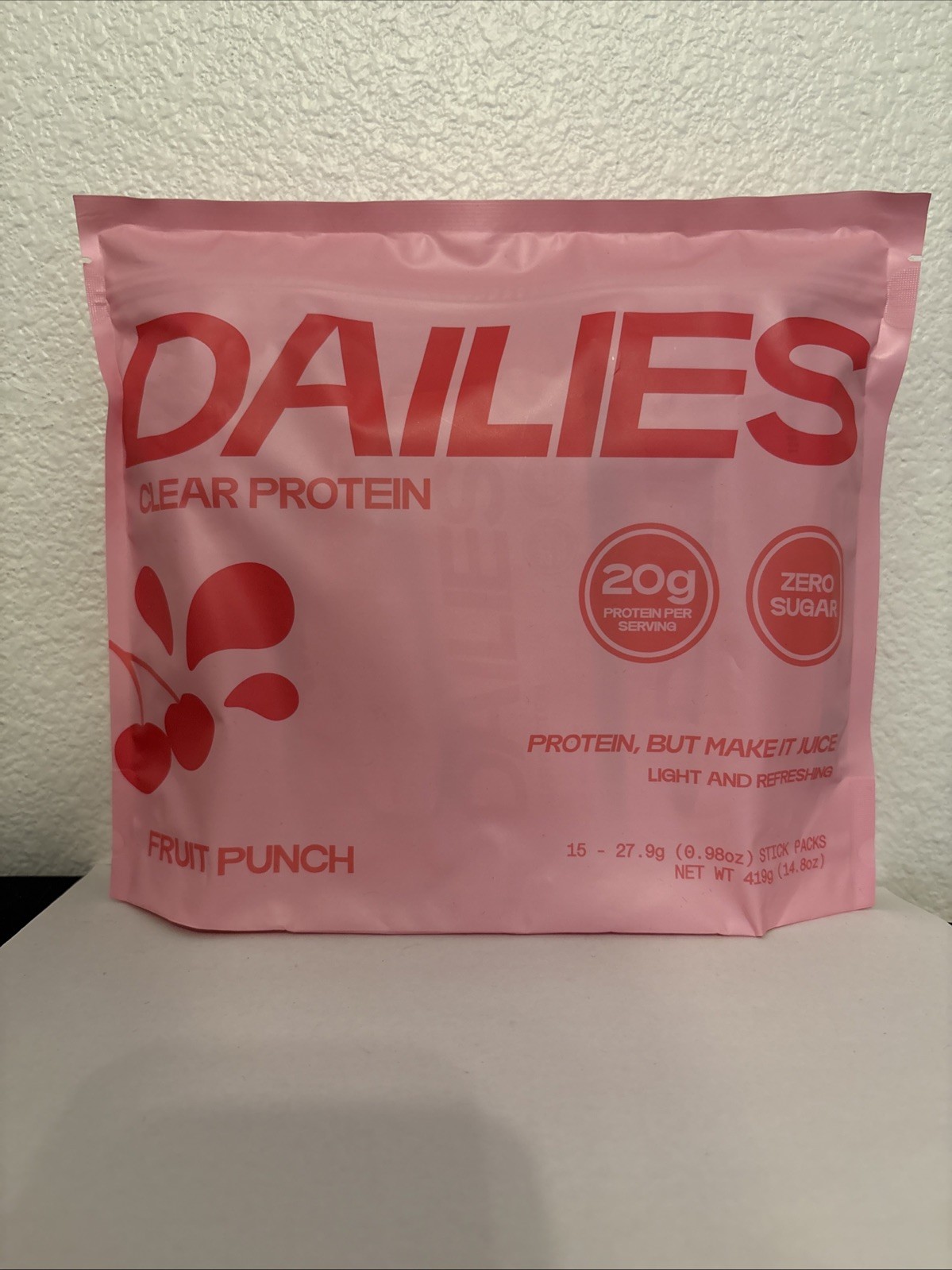 Dailies Clear Protein 15stick Packs 14.8oz Fruit Punch