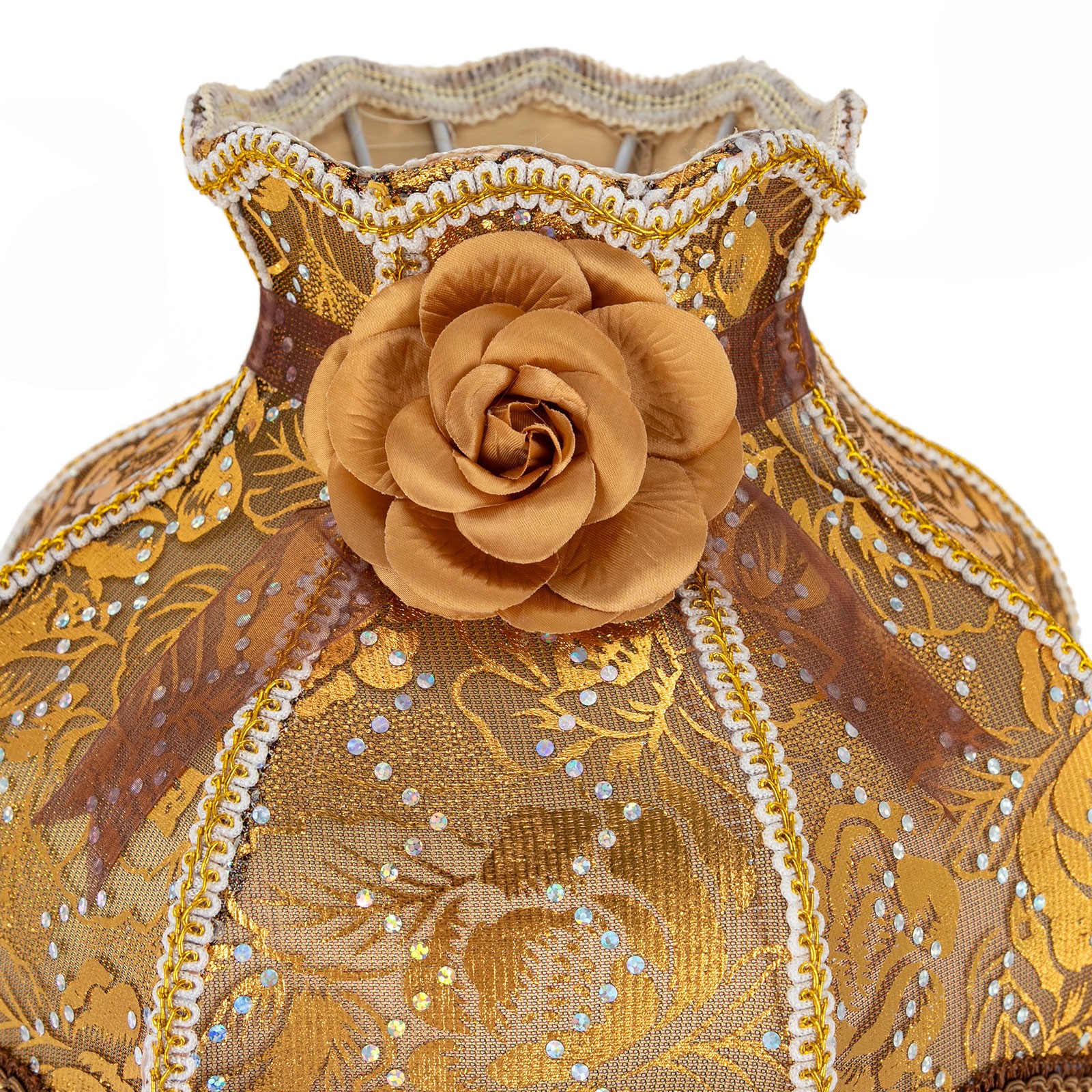 European Style Flower Table Lamp with Push-Button Switch and Elegant Design