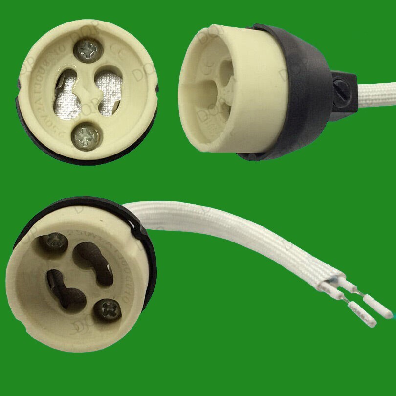 6x Ceramic GU10 Downlight New Regs. Socket Double Sleeve Heat Resistant Lamp