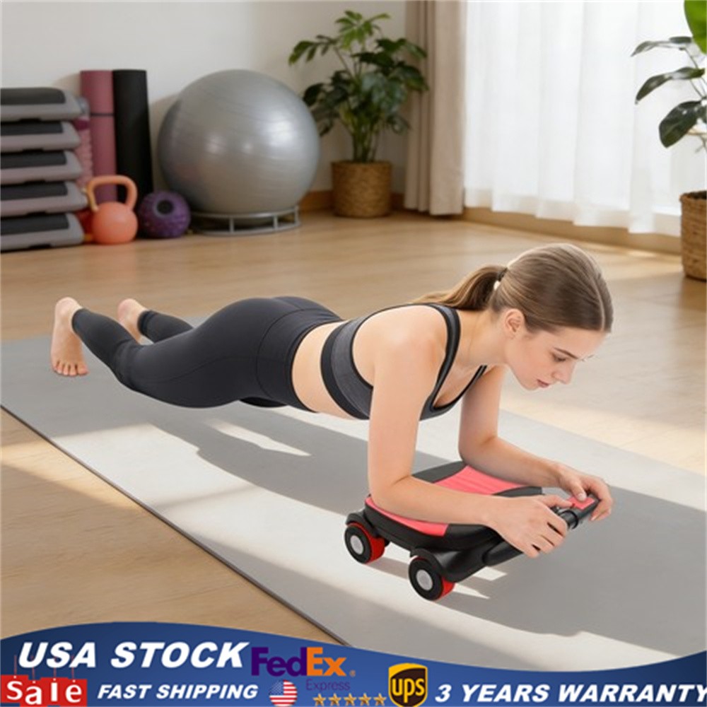 330lbs 4 Wheel Ab Roller with Elbow Support, Core Slider for Home Gym Ab Workout