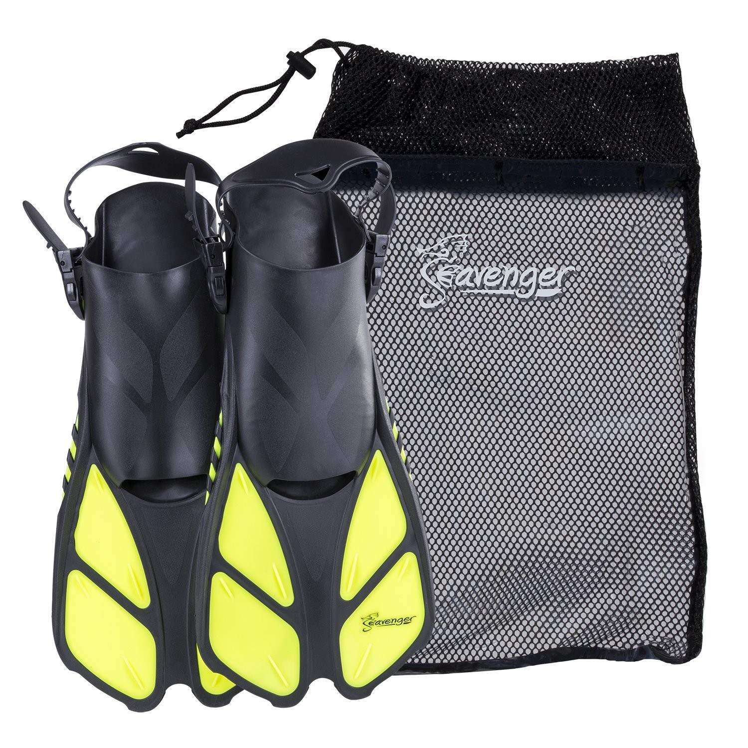 Seavenger Torpedo Swim Fins | Travel Size | Snorkeling Large-X-Large, Yellow