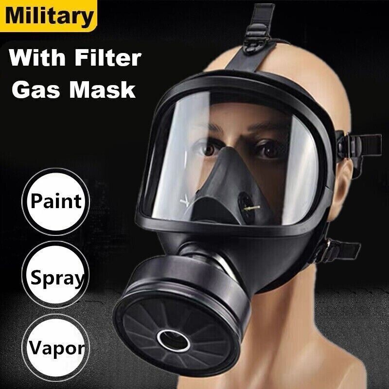 Chemical Gas Face Mask Full Face Protection Respirator Safety Filter Military US