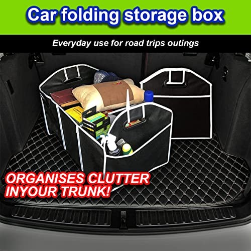 Car Trunk Organizer, Portable Foldable Waterproof Auto Storage Bag with Black2