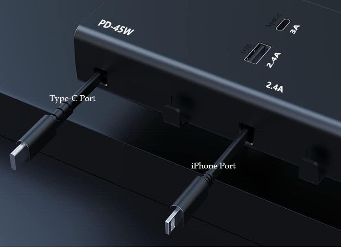 Retractable 5 In 1 Backseat Car Charging Station