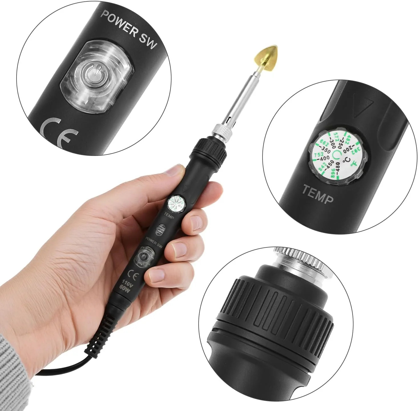 Plastic Welding Kit for Surface Repair - 80W, 110V, Adjustable Temperature 200-4