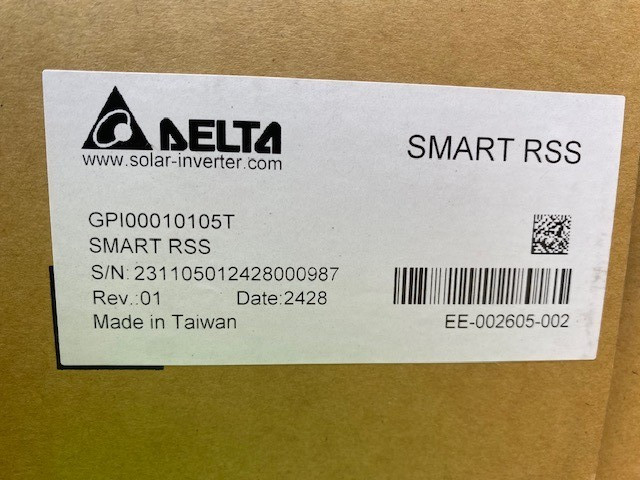 Delta Smart RSS Solar Rapid Shutdown Device | GPI00010105T (NEW)