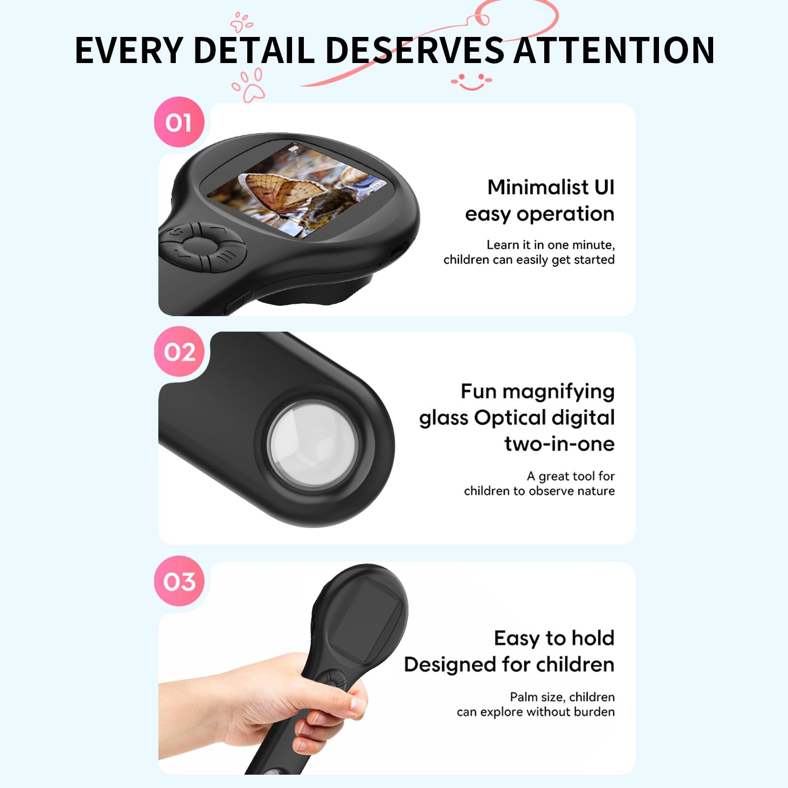 Ashfly Mini LED Pocket Microscope - Kids 5-10 - Educational Magnifying Glass