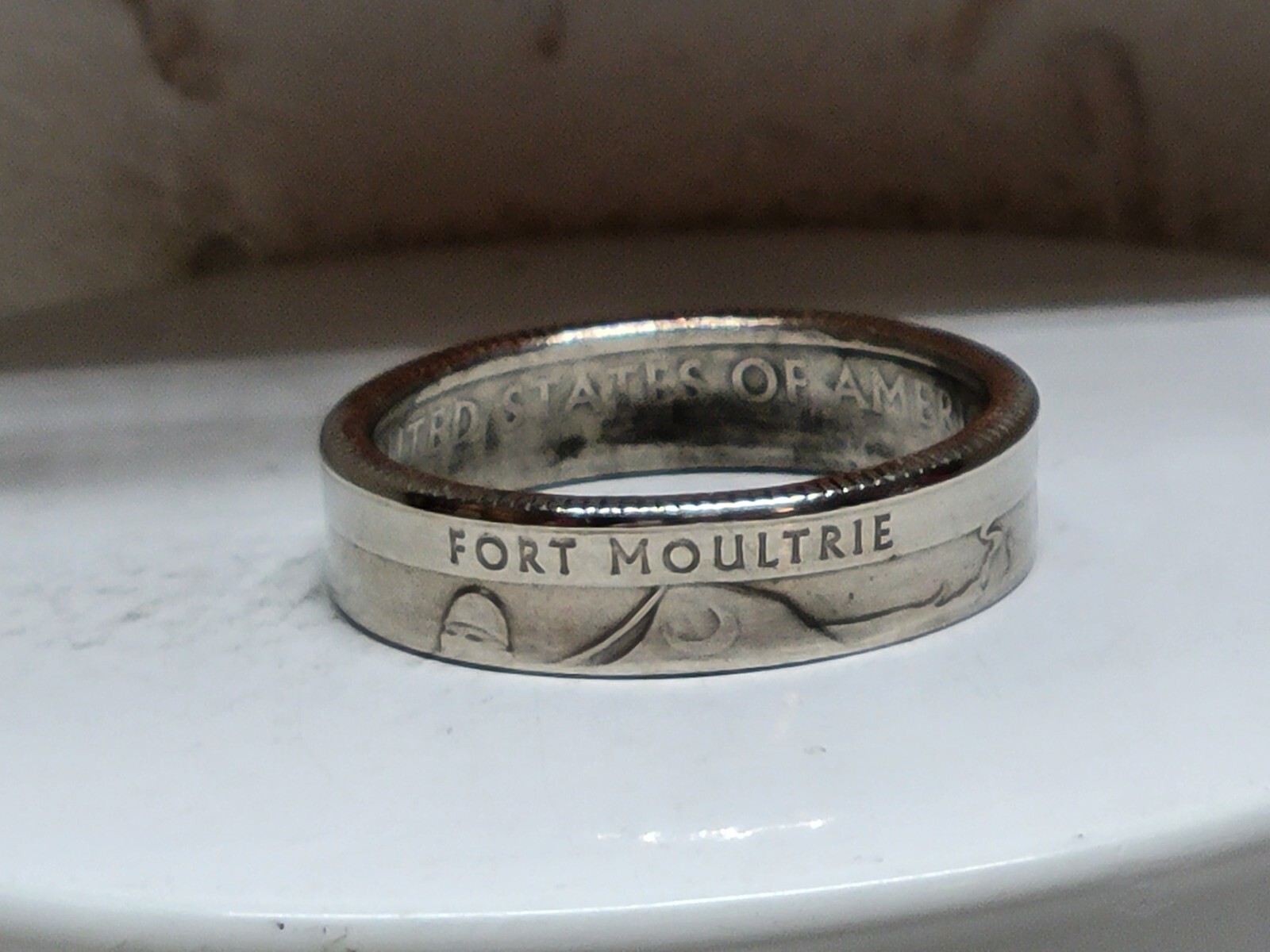 FORT MOULTRIE, SC. - Size 9 State Quarter Coin Ring