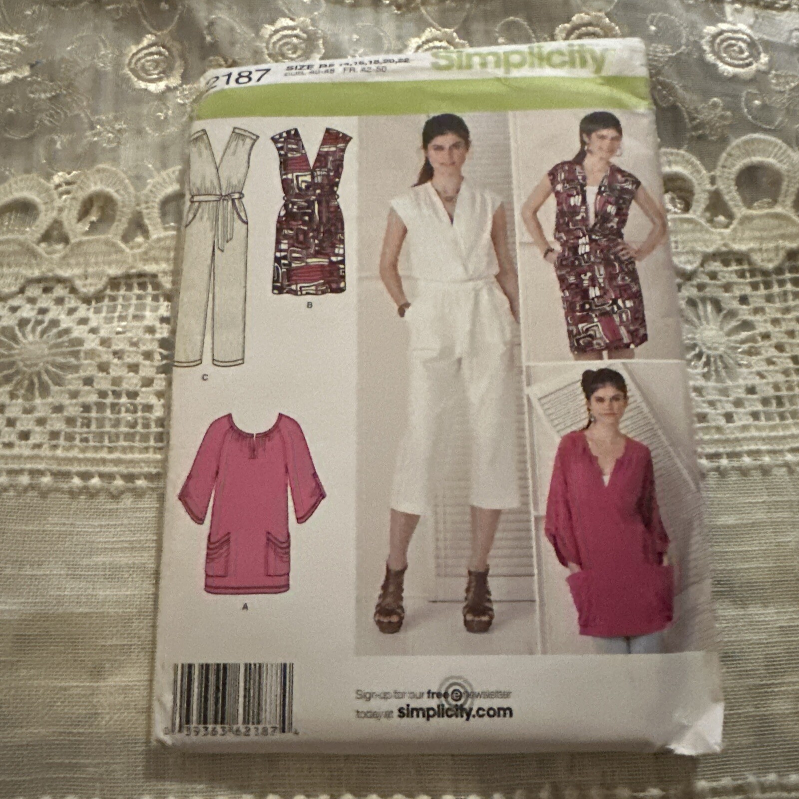 Simplicity Sewing Pattern 2187 - Misses Jumpsuit & Knit Tunic Top - Size 14-22