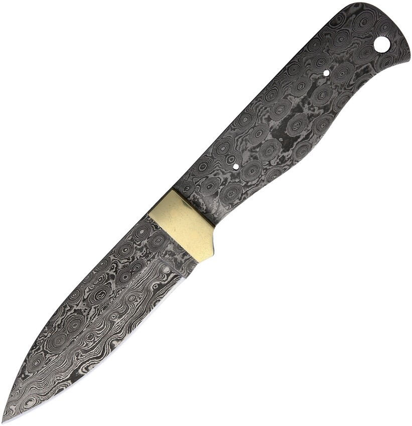 Knifemaking Bushcraft 4.25" Damascus Steel Blade Full Tang Blade w/Brass Guard