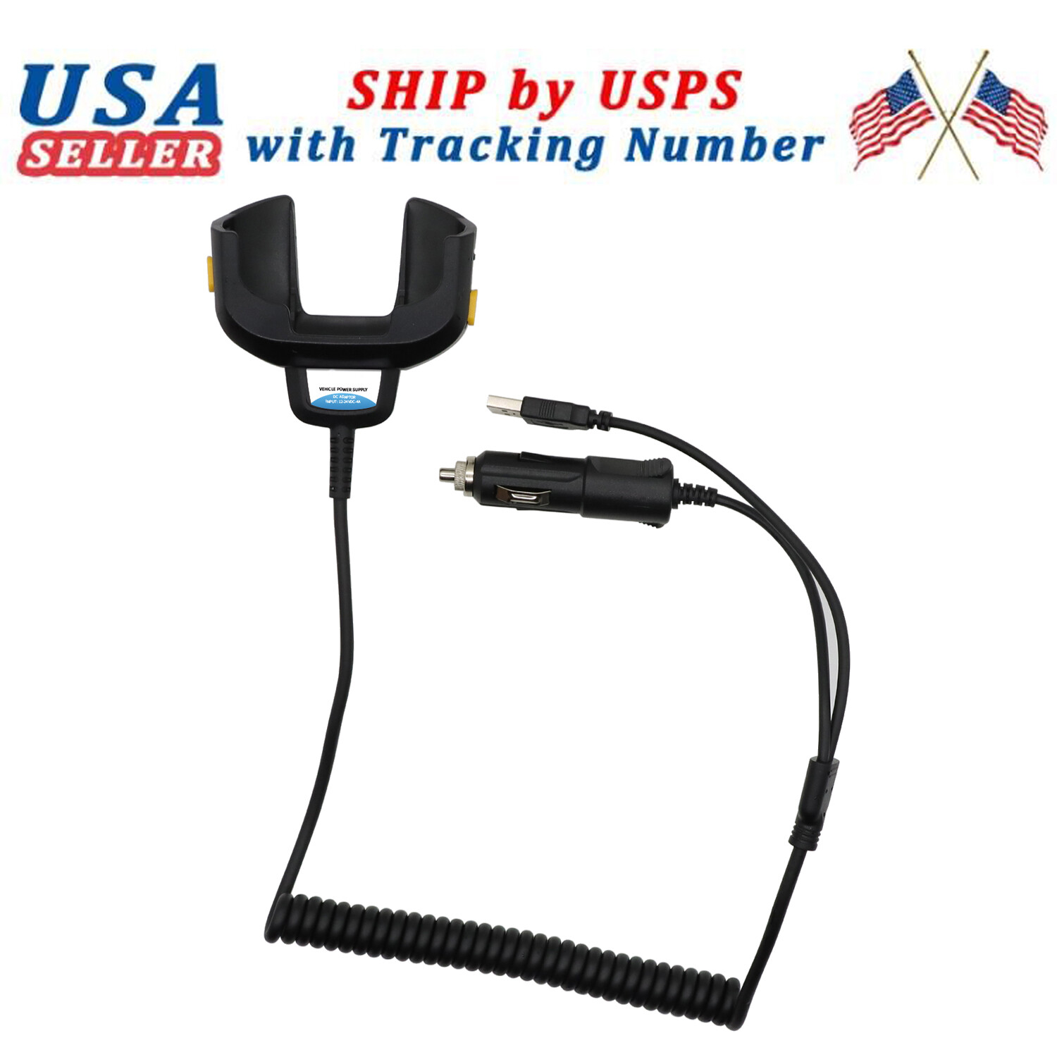USB & Vehicle Car Charger Cable For Motorola Symbol Zebra TC75BH 82-171249-02