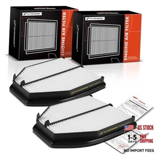 2-PC Engine Air Filter Compatible with Acura ILX 2016-2022, 2.4L, Replace#