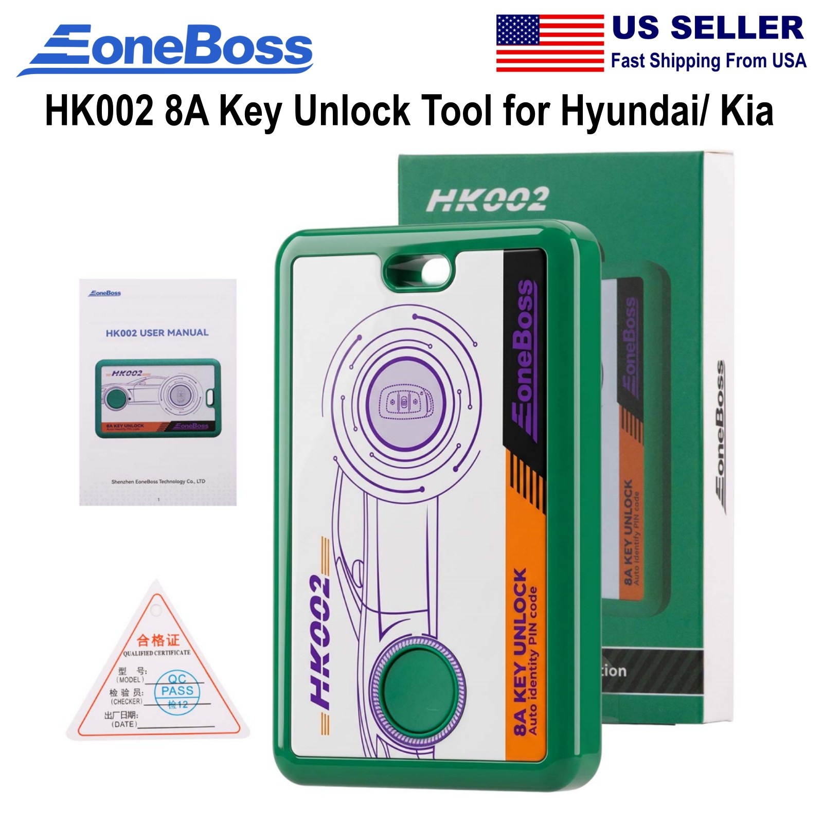 EONEBOSS HK002 for Hyundai/Kia 8A Smart Key One-Click Unlo-cking Read PIN Code