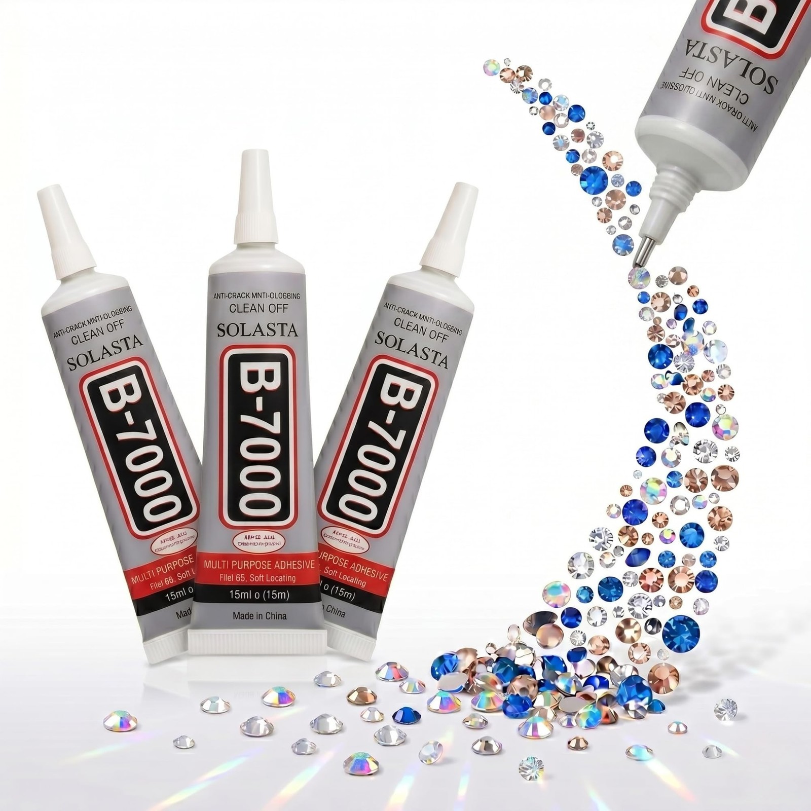 B-7000 Super Glue 3PCS Industrial Strength Adhesive, Bedazzling Glue for Rhin...