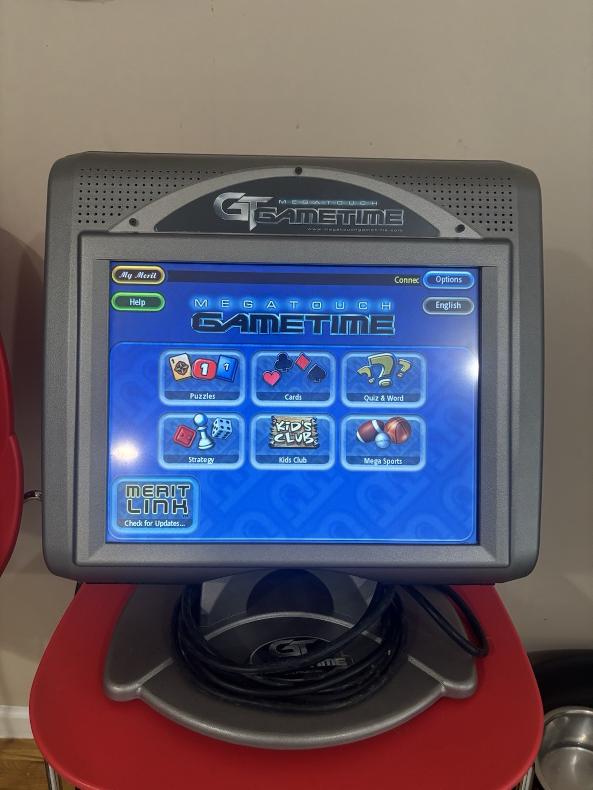 Merit Megatouch Gametime Touchscreen Countertop Arcade Machine