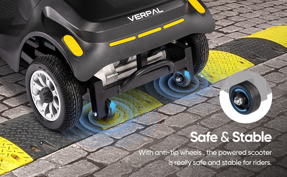 Pro 4 Wheels Mobility Scooter 12.4miles All Terrain LED Headlights Two Baskets
