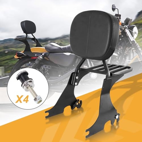 Motorcycle Passenger Low Backrest Sissy Bar with Docking Hardware Kit | Sissy