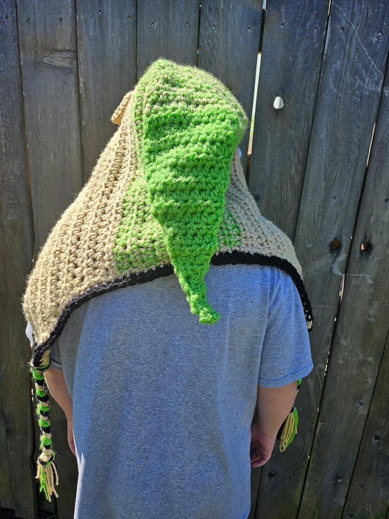 Hand Crocheted Oogie Boogie Burlap Chap Hooded Hat