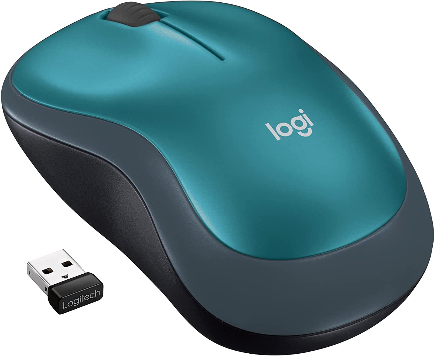 Logitech M185 Wireless Mouse, 2.4GHz with USB Mini Receiver, BLUE 910-003636