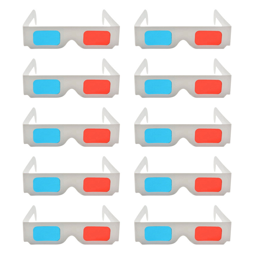 50PCS 3D Glasses Red Cyan Cardboard 3D Glasses 3D Cardboard Movies Glasses