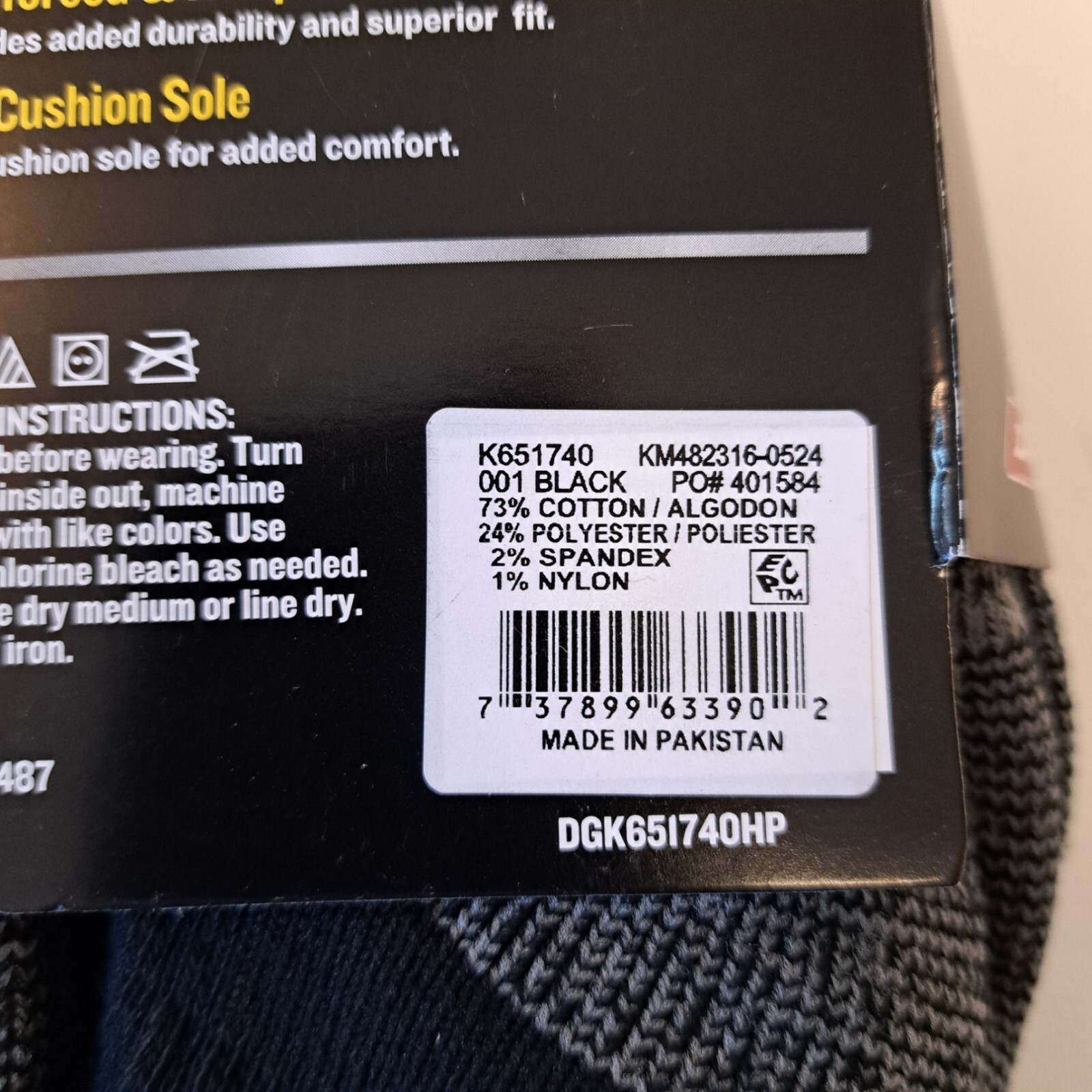 Genuine Dickies Men's Dri-Tech Ankle Socks, 6-Pack Quarter cut Black Grey Work