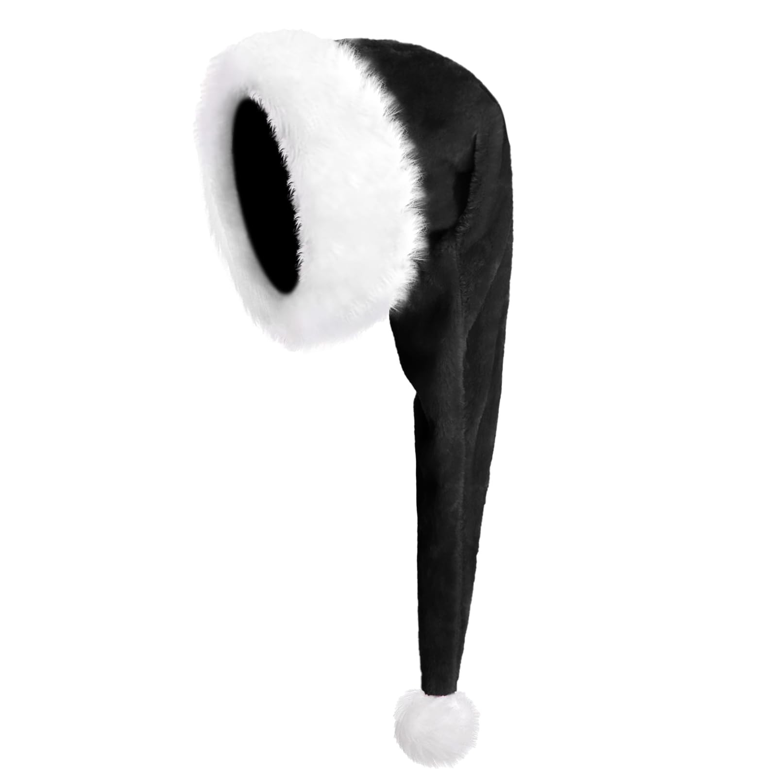 Santa Hat for AdultsLong Plush Christmas Hats with White Fur for Christmas Ho...