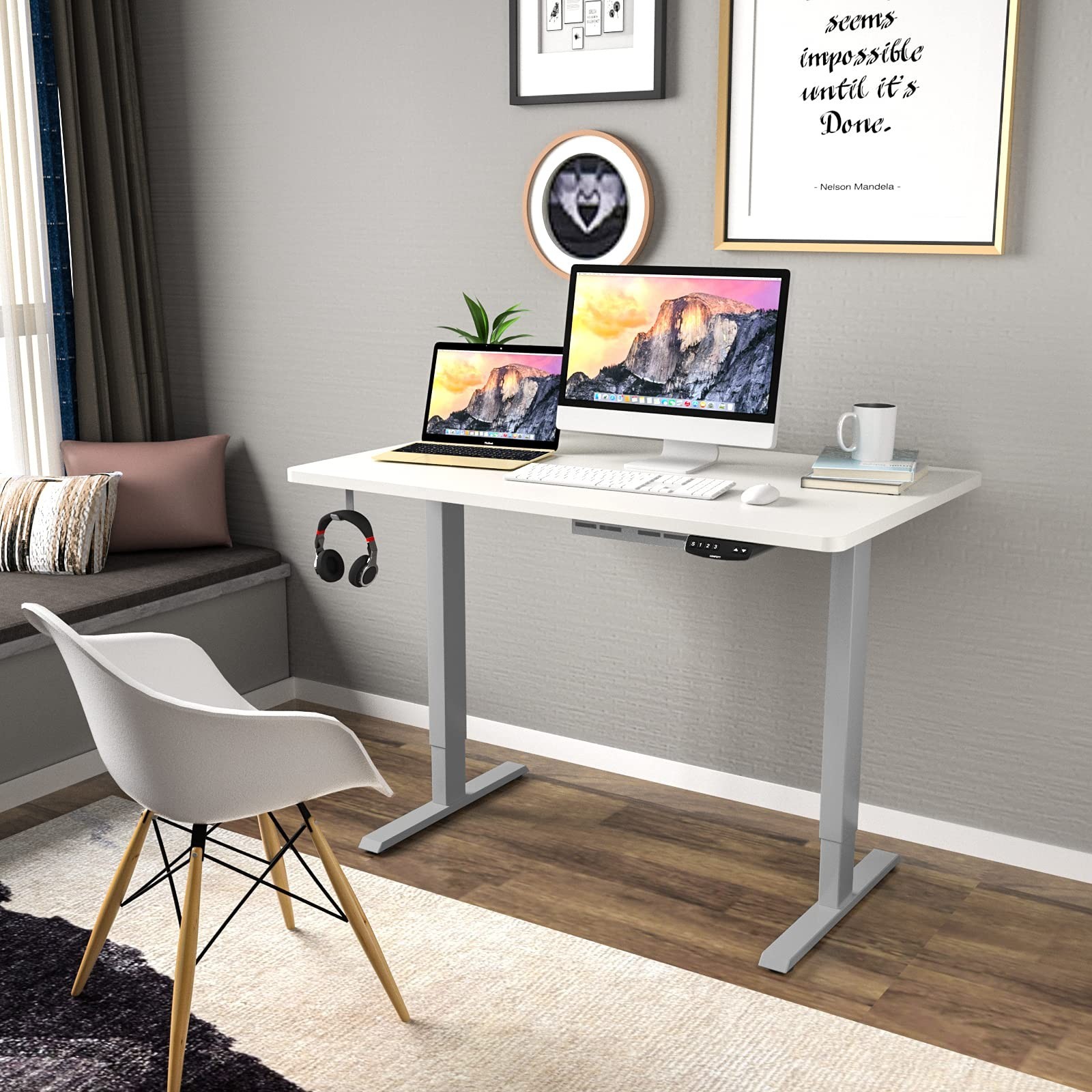 48x30 Inch Solid Rectangular Desk Top - Universal Office Tabletop w/ Cable Manag