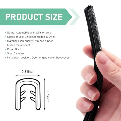 Car Door Edge Guard, 16.4Ft Rubber Seal Edge Trim, Door Edge Protector Guard