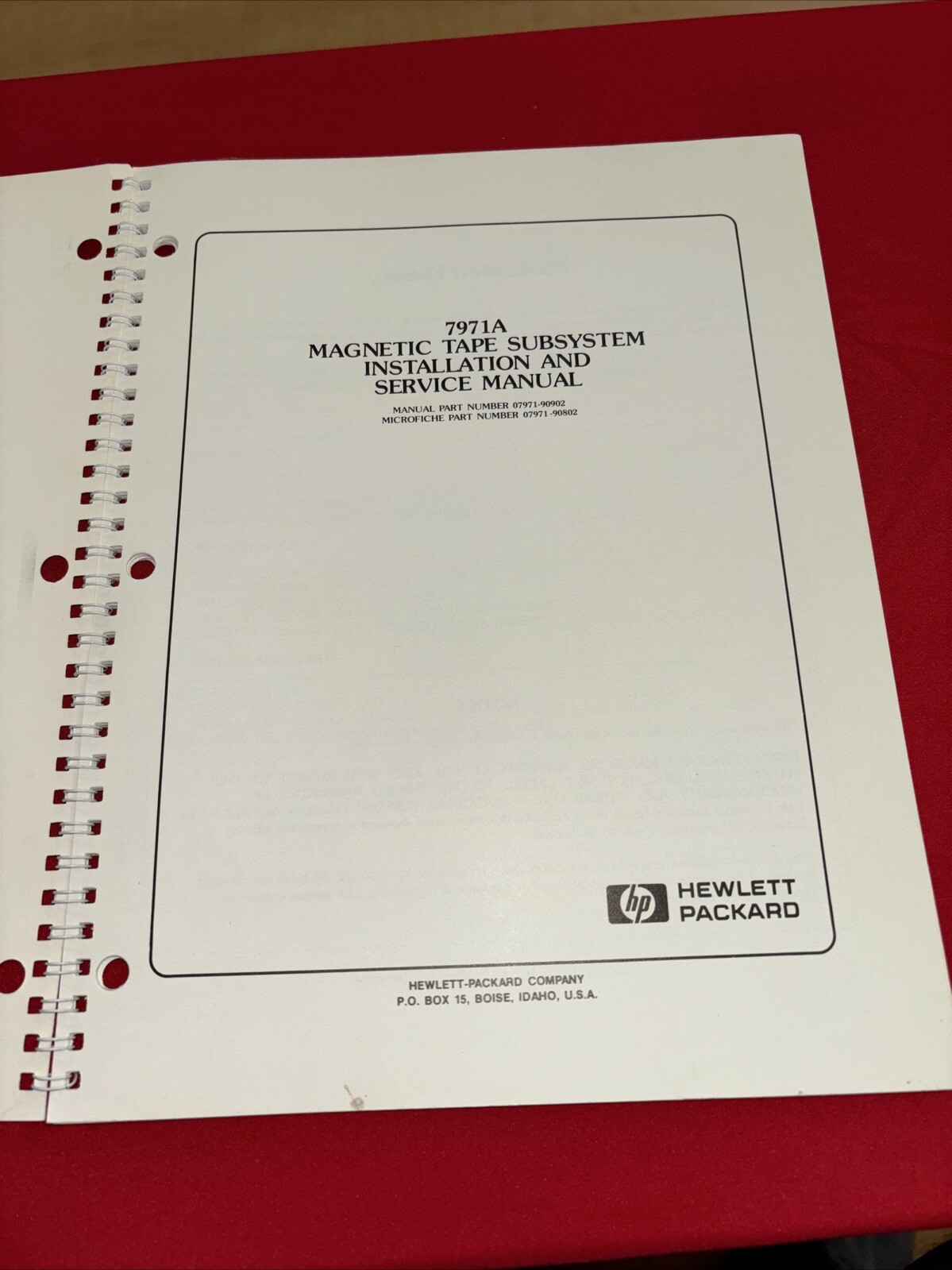 Hp 7971A Magnetic Tape Manual