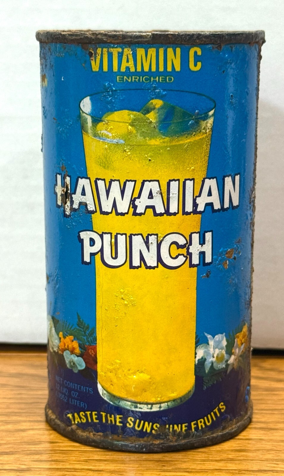 *Possibly Unique* 12 oz. Hawaiian Punch Sunshine Yellow Flat Top Soda Can