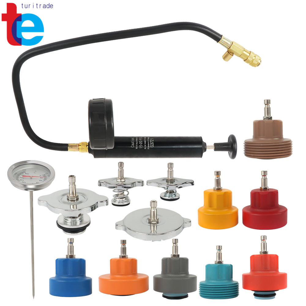 14Pcs Coolant Radiator Pressure Tester & Cooling System Detector Kit Universal