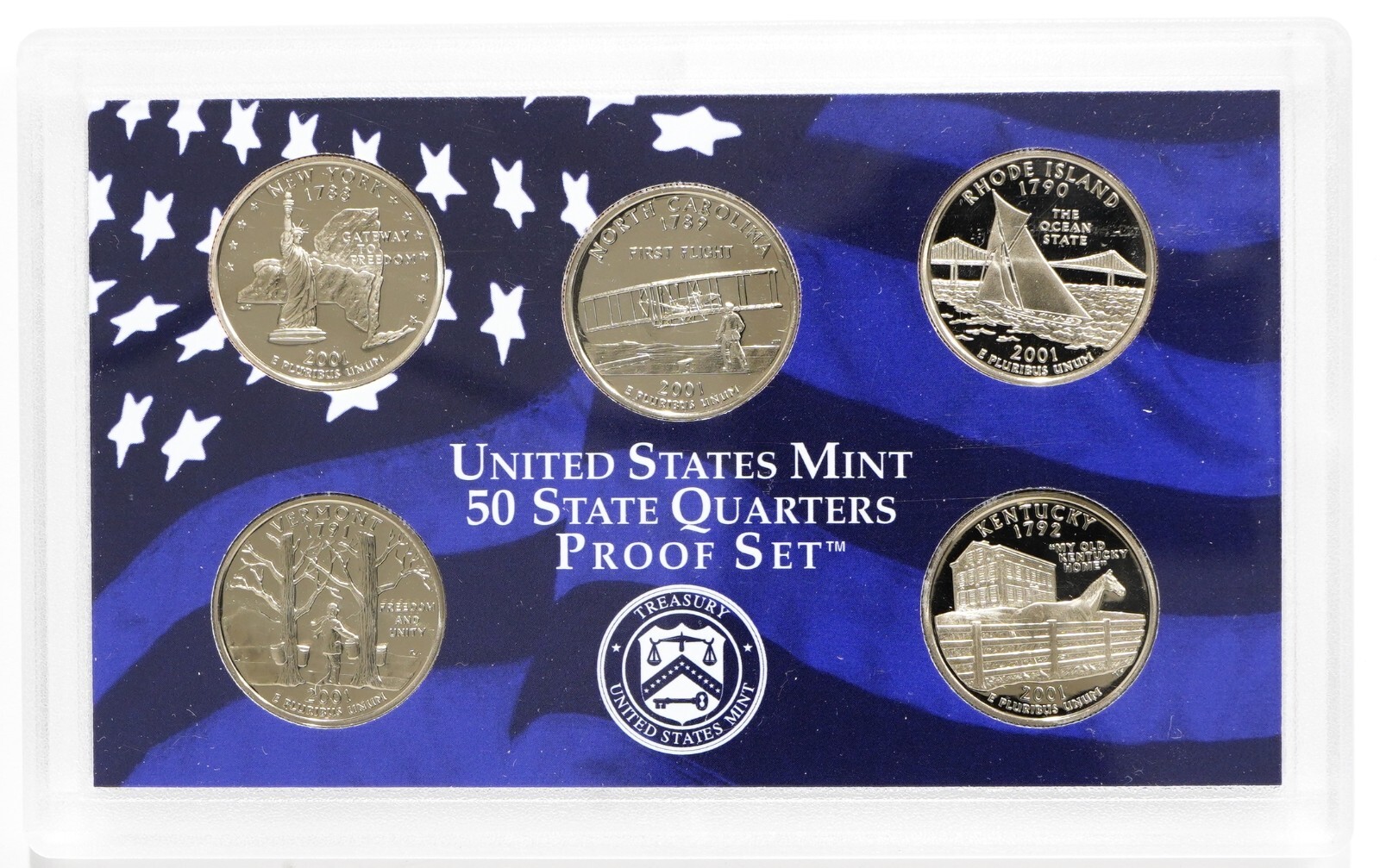 2001 State Quarter Proof Set w/ Box & COA