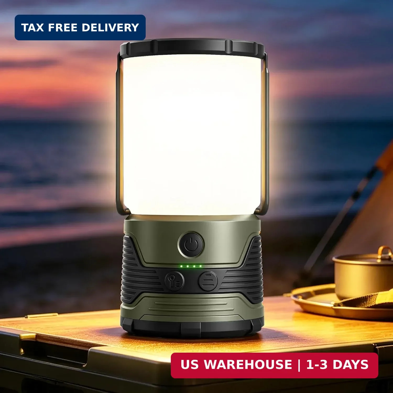1200LM LED Camping Lantern Rechargeable, 7 Light Modes, 5000mAh Power