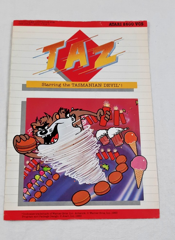 Atari 2600 Manual Only Taz
