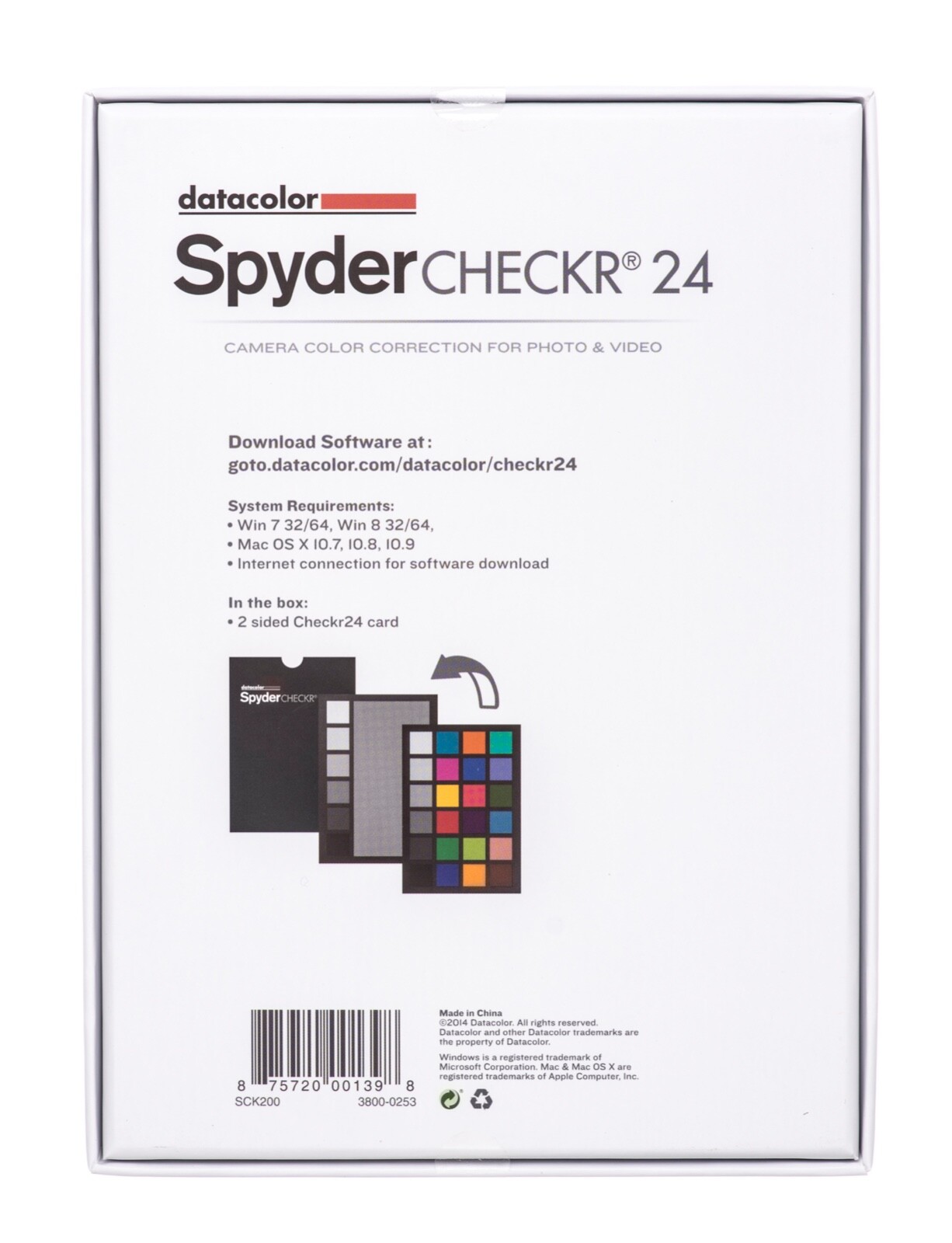 NEW Datacolor SpyderCHECKR SCK200 Color Calibration Target Tool Digital Cameras