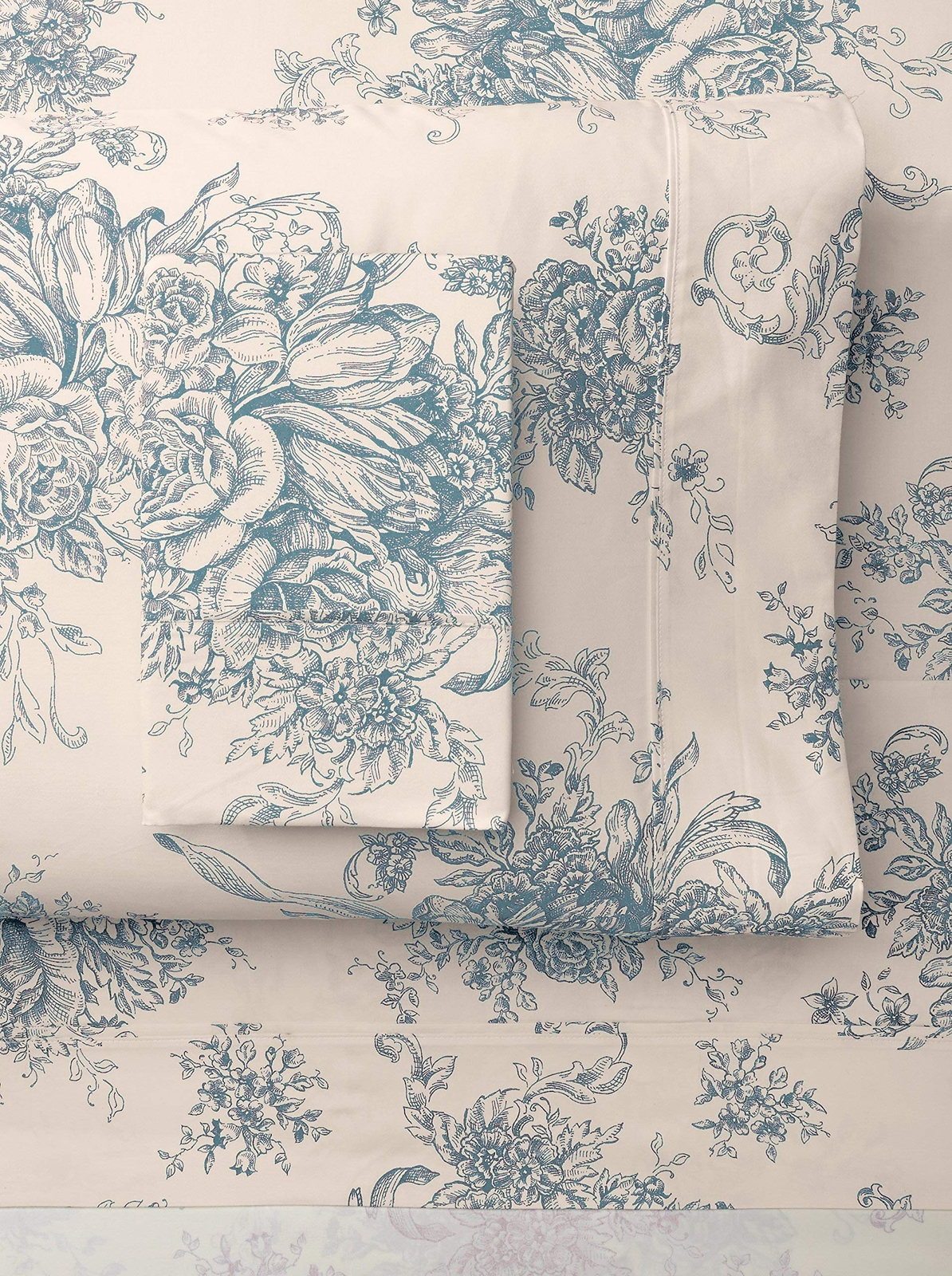Melange Home 235476 M?lange Home Light Blue Toile King Sheet Set