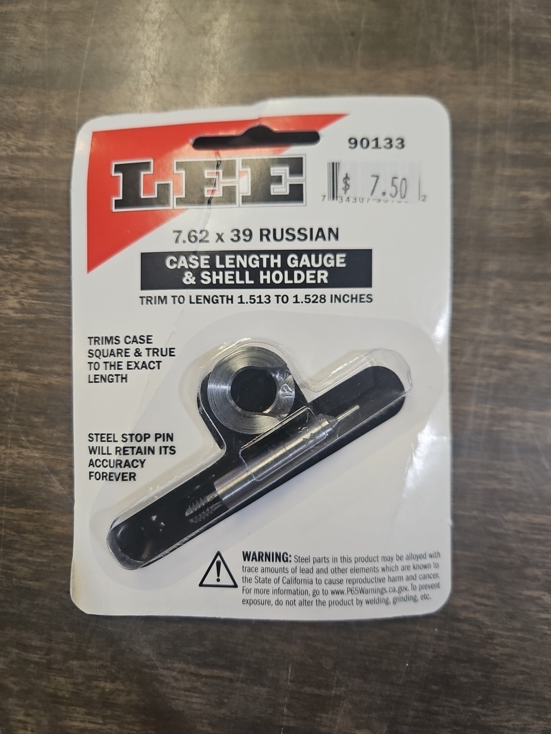 Lee 90133 Case Length Gauge & Shell Holder 7.62x39 Russian #90133