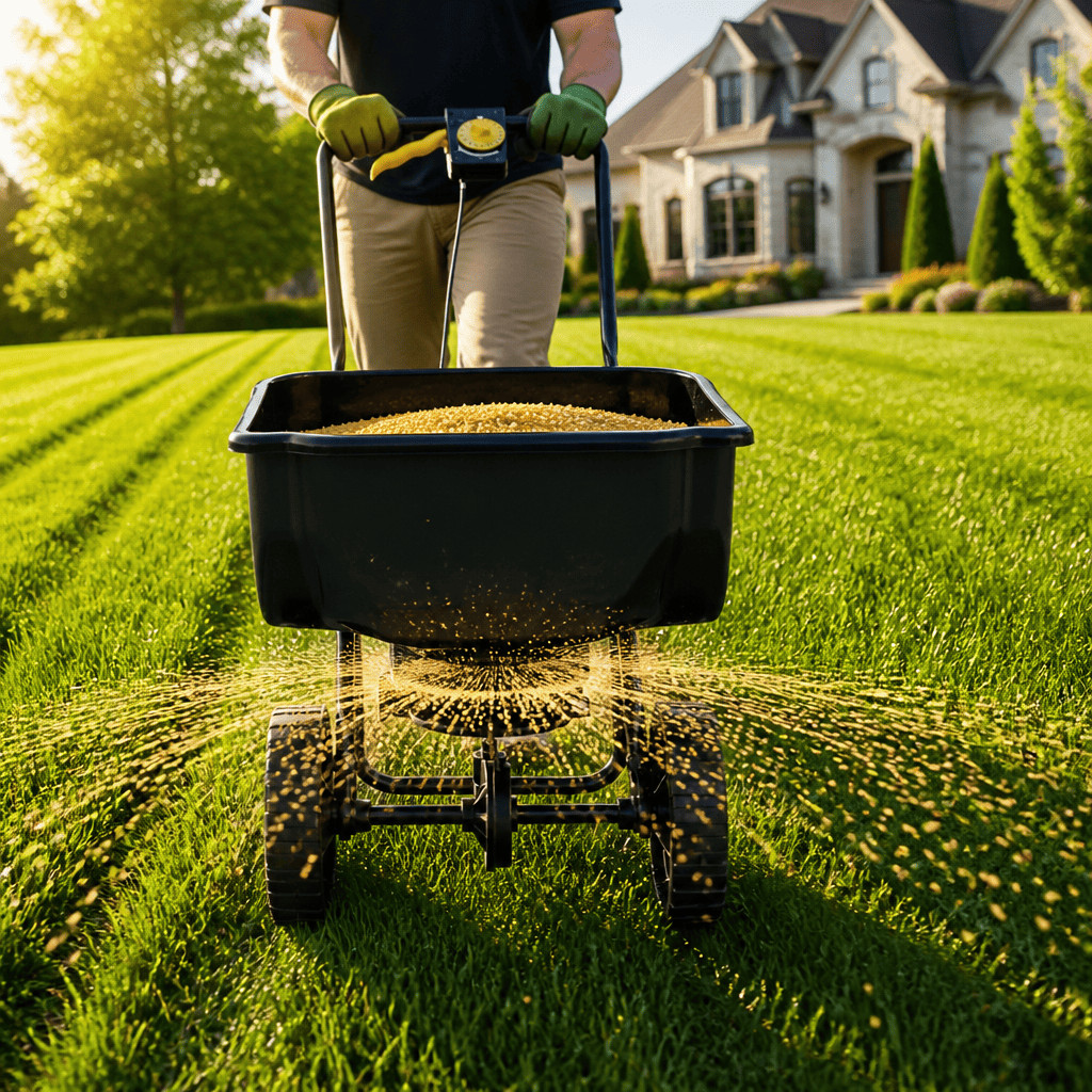 Broadcast Spreader 70LBS Fertilizer Lawn Lawn Spreader Seed Ice Melt Walk Behind