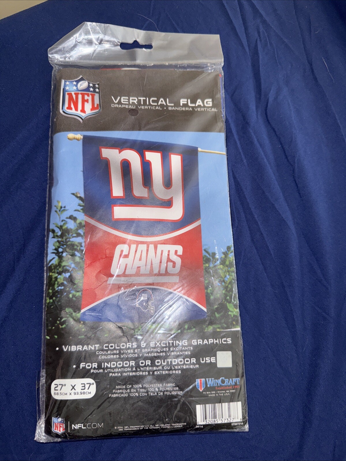 NFL New York Giants WinCraft 27” by 37” Vertical Indoor/Outdoor Flag ( New)