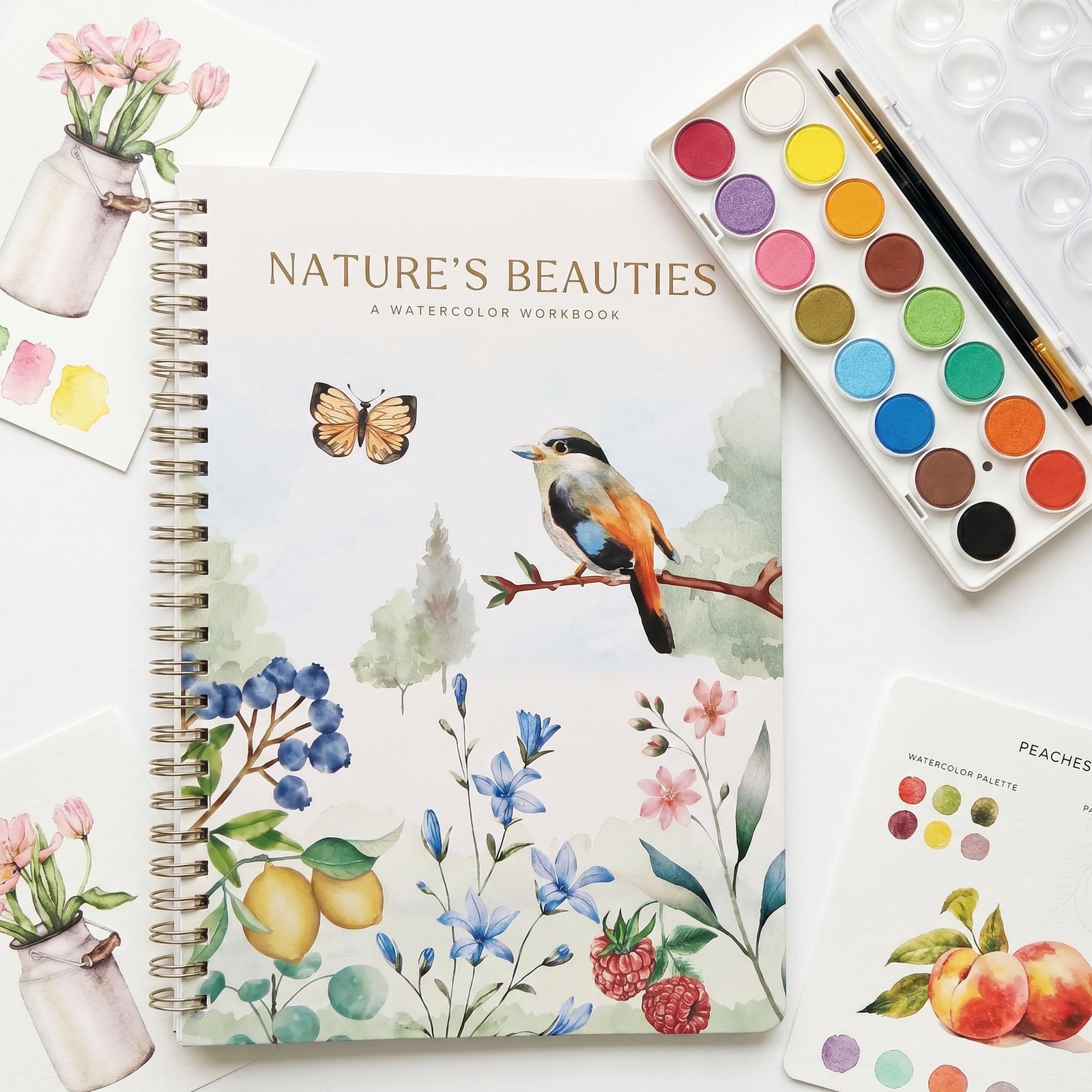 Beautiful Workbook Set for Beginners - Relaxing & Easy to Paint Water Colorin...