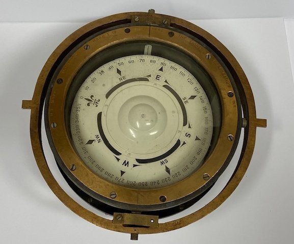 Large Antique Lionel Corporation Mark I 1941 US Navy BU Ship Compass - No. 3303