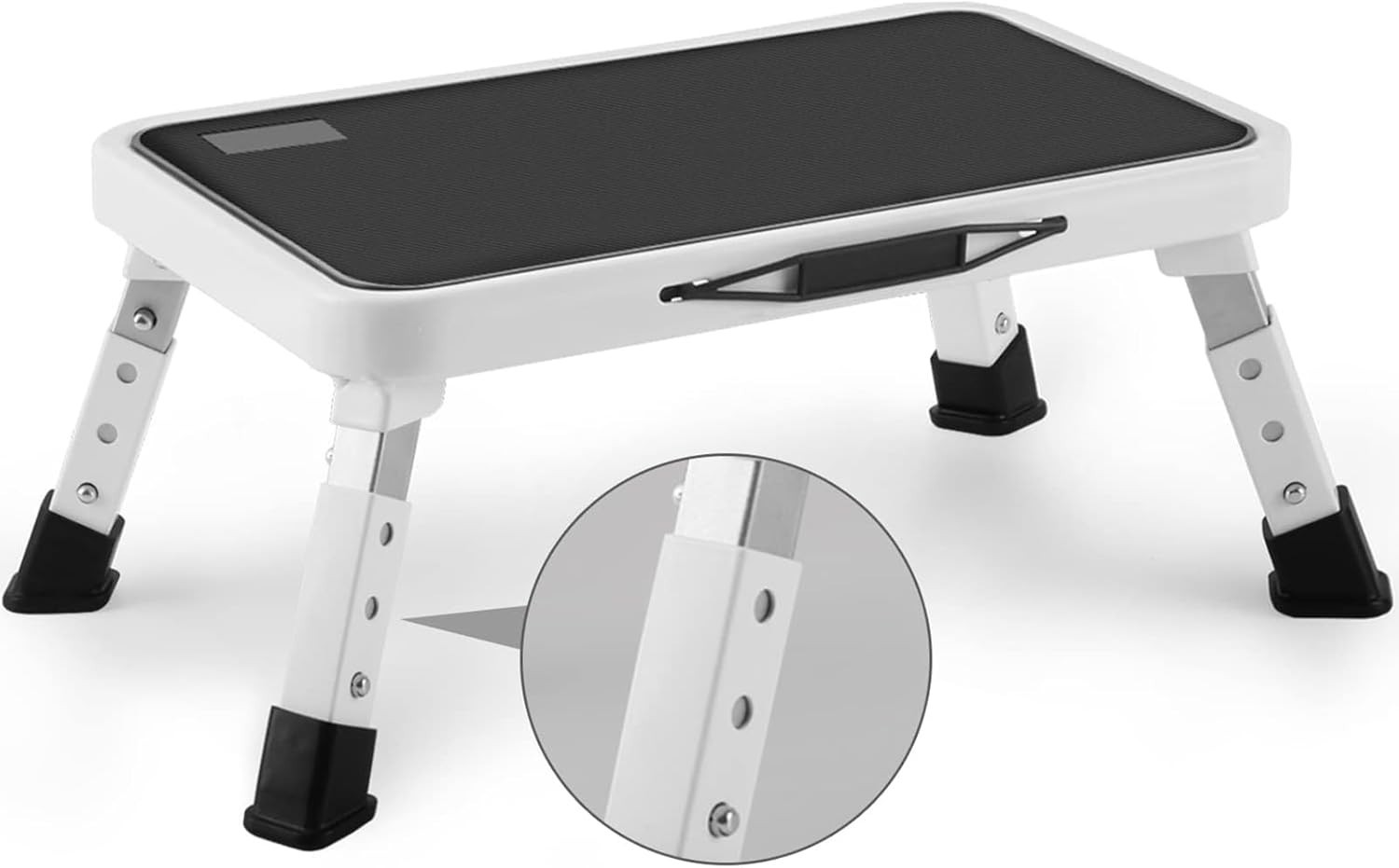 Folding Step Stool, Height-Adjustable Step Stool with Non-Slip Platform, Step...